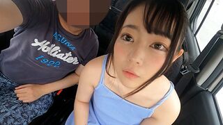 Méretes szemek és apró test! 147 cm-es osaka mini nőci cumizza és kézimunkázza a kárót vezetés közben